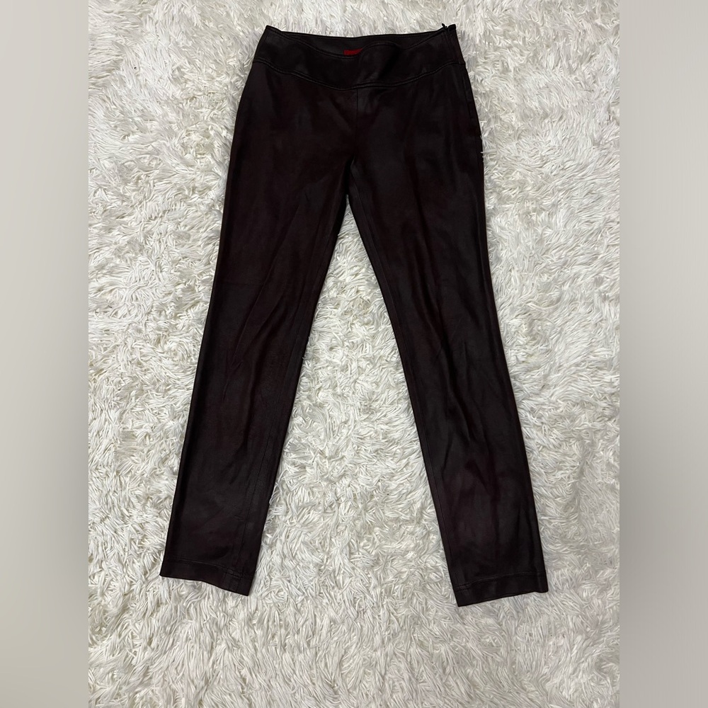 Luisa Cerano Women’s Brown Legging Straight Leg Pants Size 8 Wide Band Waist